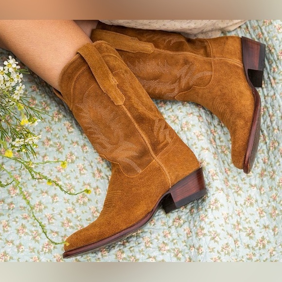Tecovas Shoes - TECOVAS Brand The Josie Sienna Suede Cowboy Boot